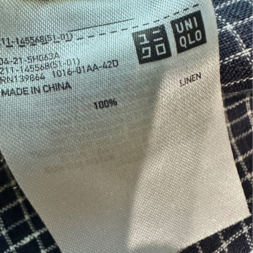 Ines De La Fressange 100% Linen Blazer Size XS Navy and white checkered - Picture 8 of 10